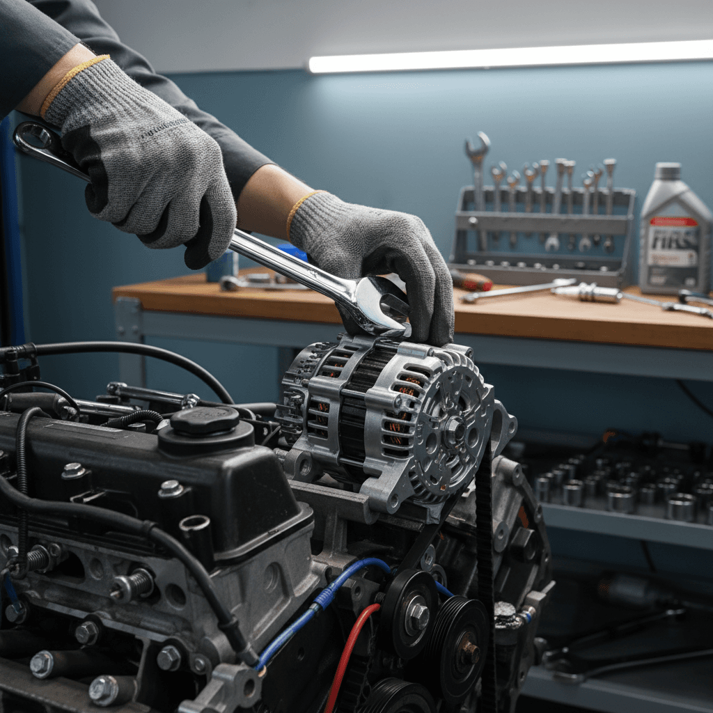 Alternator swap in progress