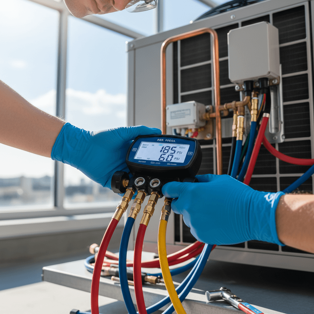 AC pressure check on a sedan