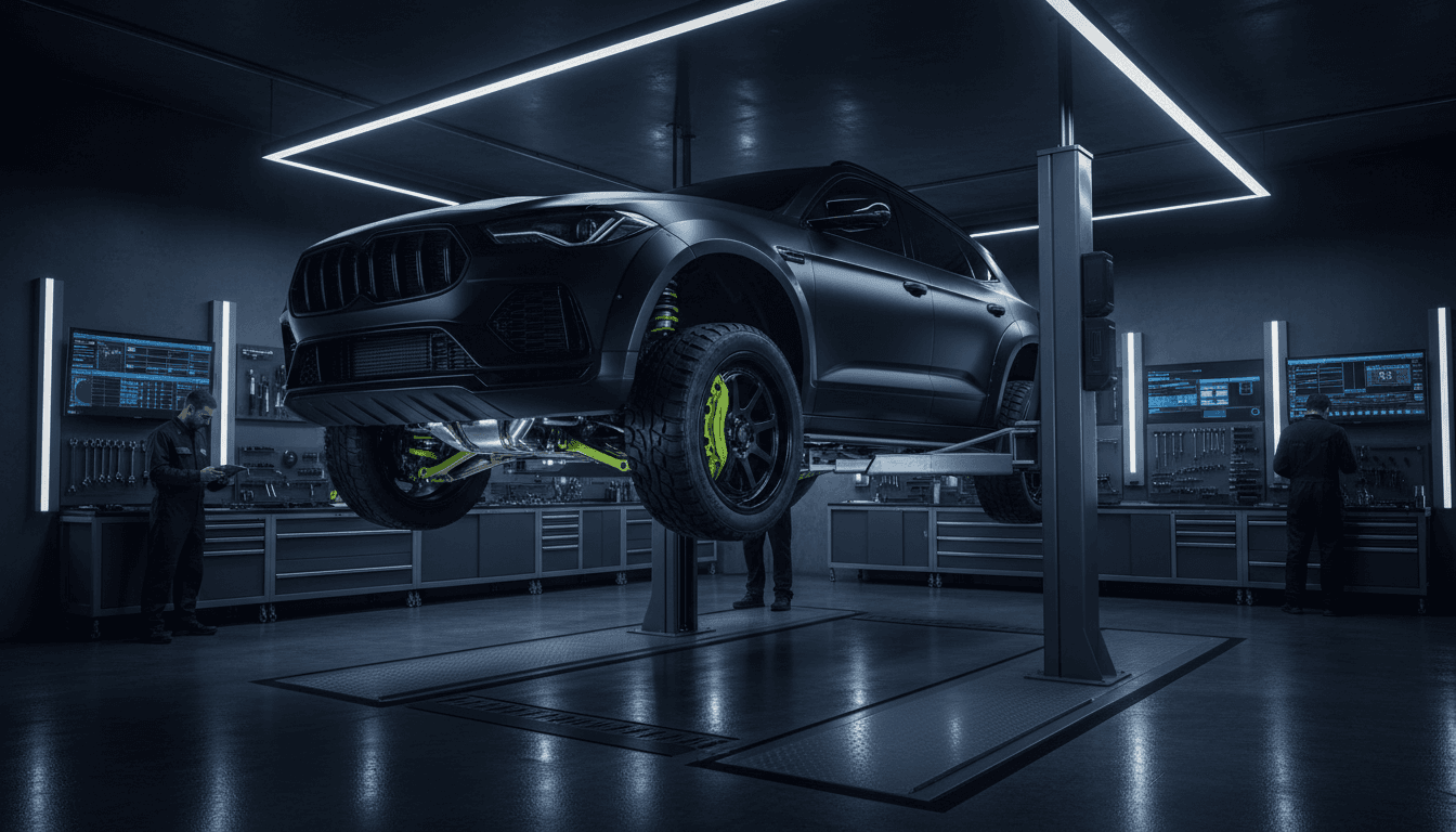 Axle work on a lift